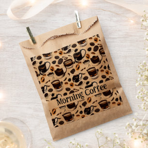 Bolsa De Papel Pintura al óleo de café negro personalizada