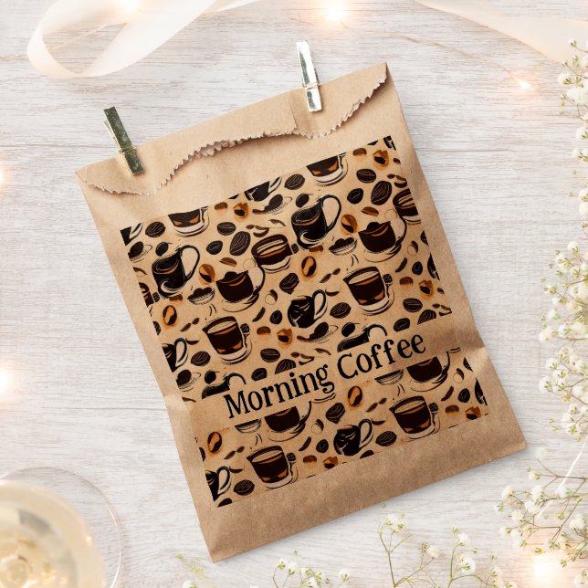 Bolsa De Papel Pintura al óleo de café negro personalizada (Cortado)