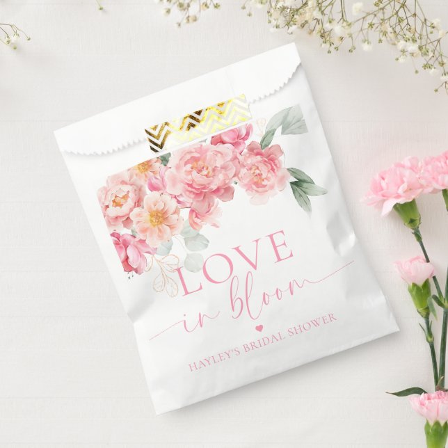 Bolsa De Papel Piper Peony Floral Love In Bloom Bridal Shower (Sellado)