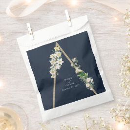 Bolsa De Papel Pirámide de madera bohemia Boda azul de las flores