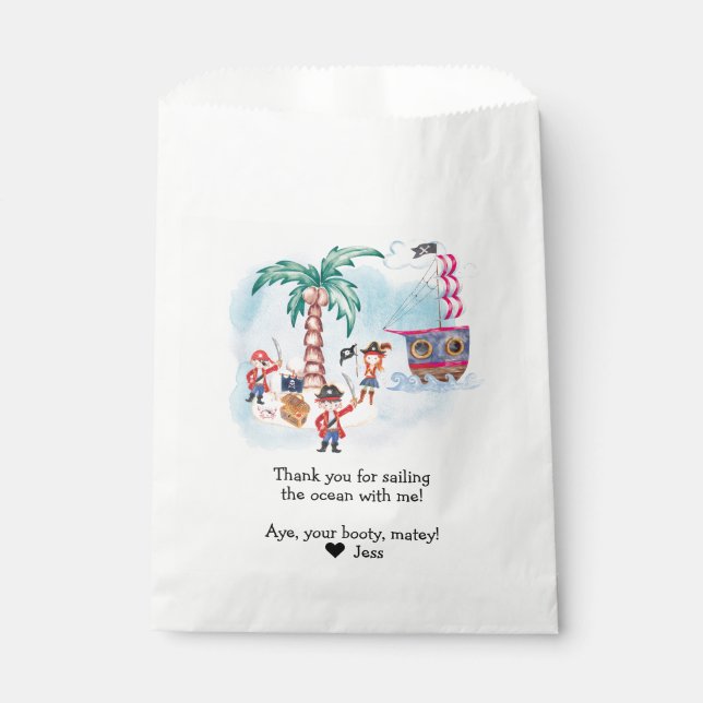 Bolsa De Papel Piratas Treasure Hunt Mapa Niños Nacimiento (Anverso)