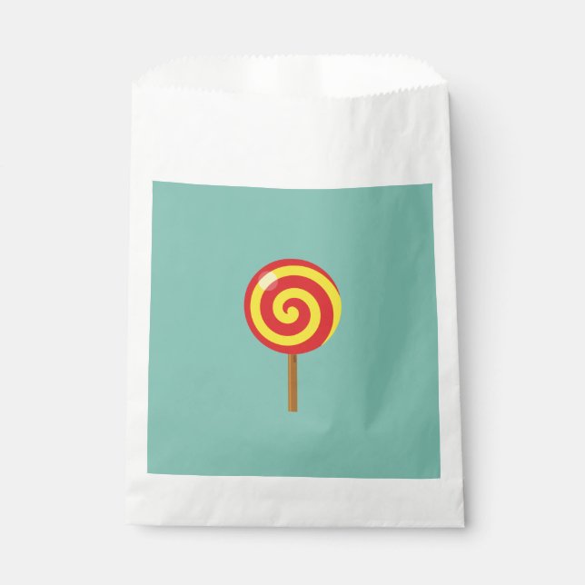 Bolsa De Papel Piruleta Roja Amarilla Espiral (Anverso)
