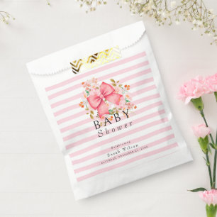 Bolsa De Papel Piso rosa florido acuarela ducha bebé
