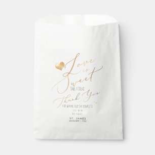 Bolsa De Papel PixDezines EL AMOR ES DULCE+CORAZÓN DE ORO FALSO