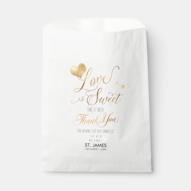 Bolsa De Papel PixDezines LOVE ES DULCE+FAUX GOART (Anverso)