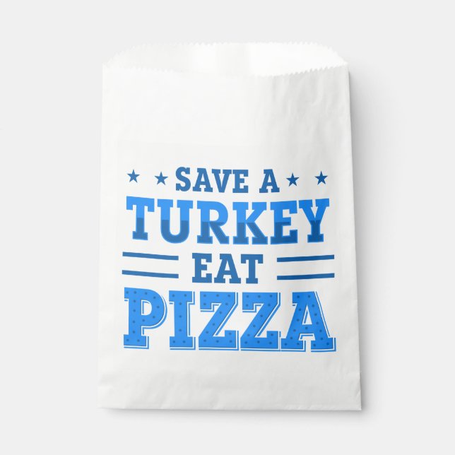 Bolsa De Papel pizza azul de tanques salvando pavo (Anverso)