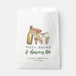 Bolsa De Papel Pizza, breves y pañales para la ducha de bebé