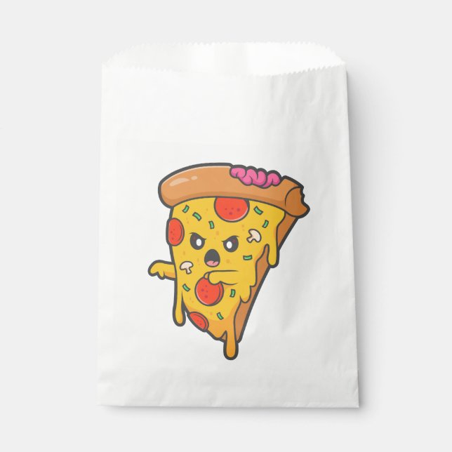 Bolsa De Papel pizza de halloween divertida zombie (Anverso)