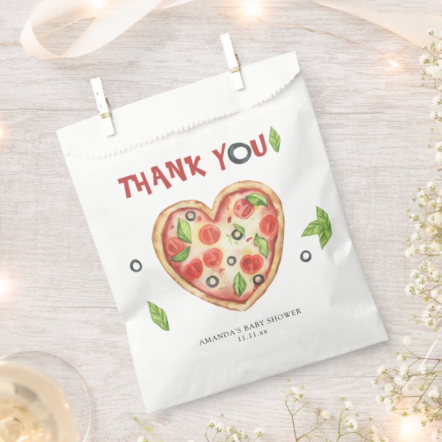 Bolsa De Papel pizza heart watercolor baby shower THANKS (Cortado)