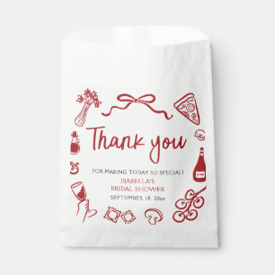 Bolsa De Papel Pizzas Italianas Dibujadas a Mano Agradecimiento D