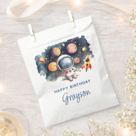 Bolsa De Papel Planetas del espacio exterior felices cumpleaños