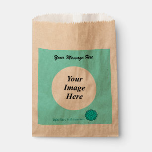 Bolsa De Papel Plantilla de cinta de flor azul/Verde azulada de K