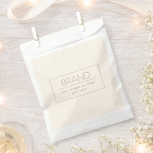 Bolsa De Papel Plantilla editable elegante   Blanco sucio y marró