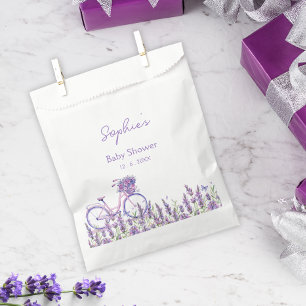 Bolsa De Papel Plato para Baby Shower de bicicleta con flores sil