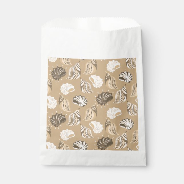 Bolsa De Papel playa beige de conchas marinas (Anverso)