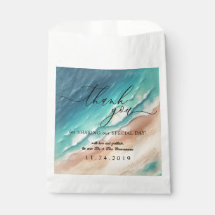 Bolsa De Papel Playa del Océano Firma Verano Acuarela Gracias