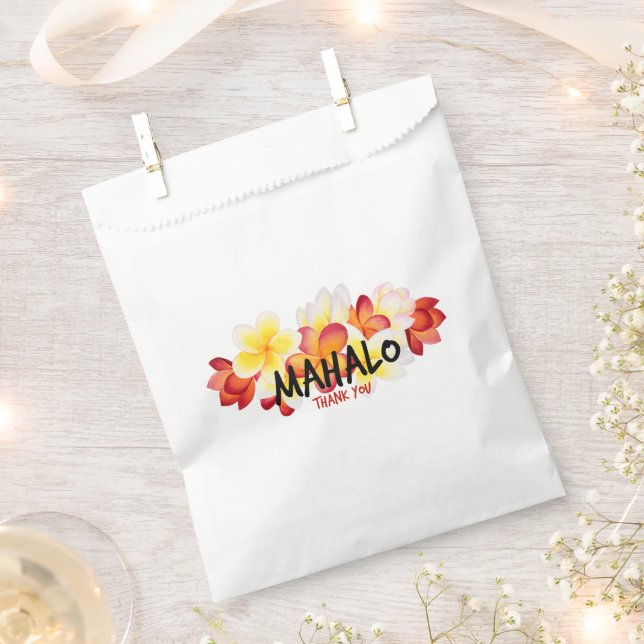 Bolsa De Papel Plumeria Mahalo (Cortado)