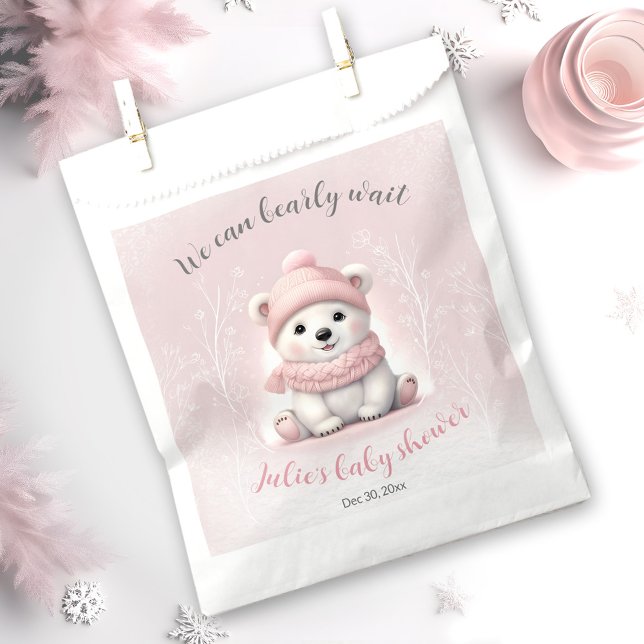 Bolsa De Papel Podemos Esperar Bear El Bag De Baby Shower Favor (We Can Bearly Wait Bear Baby Shower Favor Bag)
