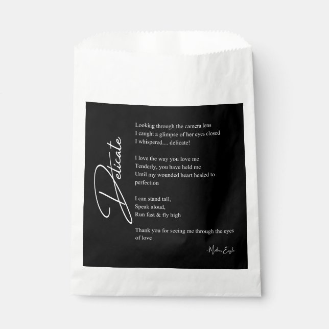 Bolsa De Papel Poesía de amor Delicada (Anverso)