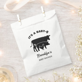 Bolsa De Papel Pollo de cerdo de vaca BabyQ Baby Shower Blanco ne