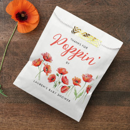 Bolsa De Papel Poppy Flower Floral Spring Baby Bridal Shower