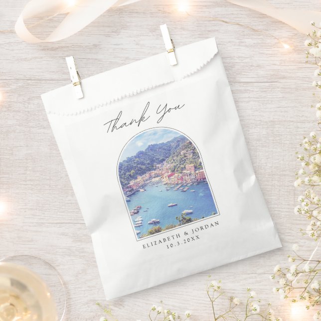 Bolsa De Papel Portofino Boda Italia Foto Gracias (Cortado)