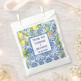 Bolsa De Papel Portuguese Tiles Lemons Mediterranean Wedding