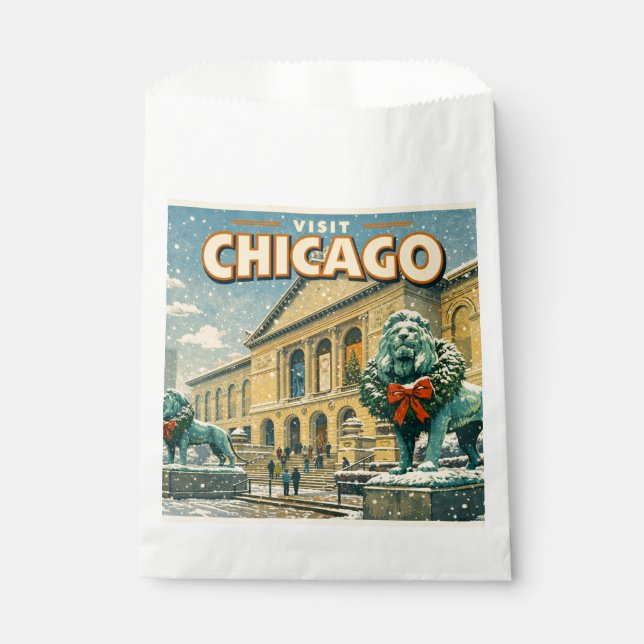 Bolsa De Papel Póster del Instituto de Arte de Chicago en inviern (Anverso)
