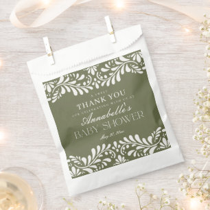 Bolsa De Papel postre Baby Shower Green Talavera Tile Fiesta