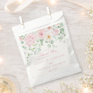 Bolsa De Papel Postre Boda hidrangea bucal rosa