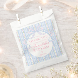 Bolsa De Papel Postre de Bautismo Floral Antiguo Azul