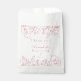 Bolsa De Papel Postre de Bautismo Floral Vintage Chinoiserie Rosa
