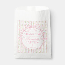 Bolsa De Papel Postre de Bautizo Floral Antiguo Rosa Elegante