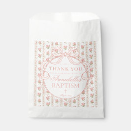 Bolsa De Papel Postre de Bautizo Floral Elegante Melocotón y Beig
