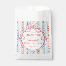 Bolsa De Papel Postre de Desayuno Nupcial Floral Elegante Rojo y
