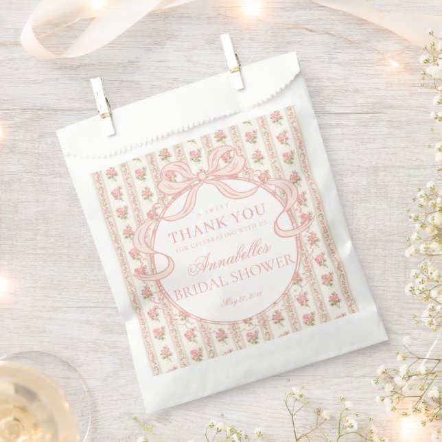 Bolsa De Papel Postre de la ducha de novia floral elegante de dur (Cortado)