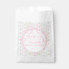 Bolsa De Papel Postre Floral Elegante Vintage Verde para Desayuno