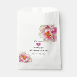 Bolsa De Papel Pousada floral rosada escarlata