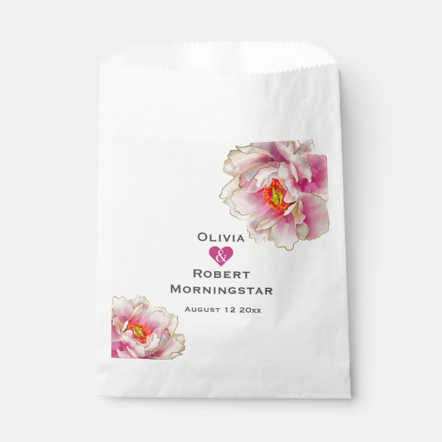 Bolsa De Papel Pousada floral rosada escarlata (Anverso)