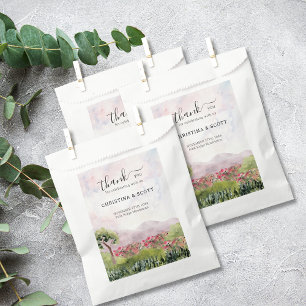 Bolsa De Papel Pradera Campestre Agradecimiento Rosa Polvo Acuare