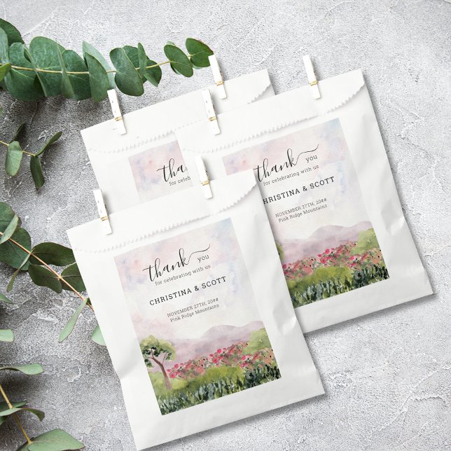 Bolsa De Papel Pradera Campestre Agradecimiento Rosa Polvo Acuare (Subido por el creador)