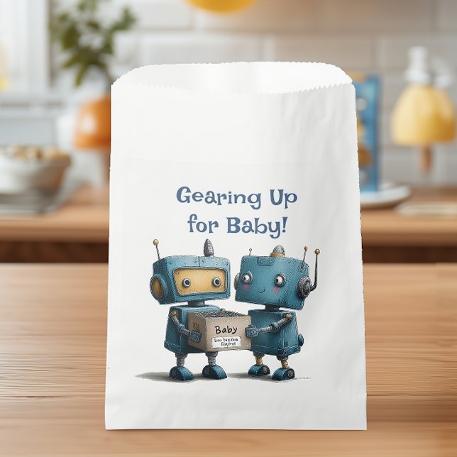 Bolsa De Papel Prepararse para el Baby Shower de Baby Robot (Subido por el creador)