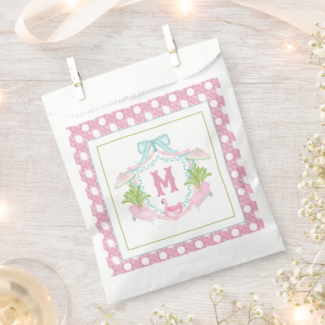 Bolsa De Papel Preppy Palm Beach Monogram Crest (Cortado)