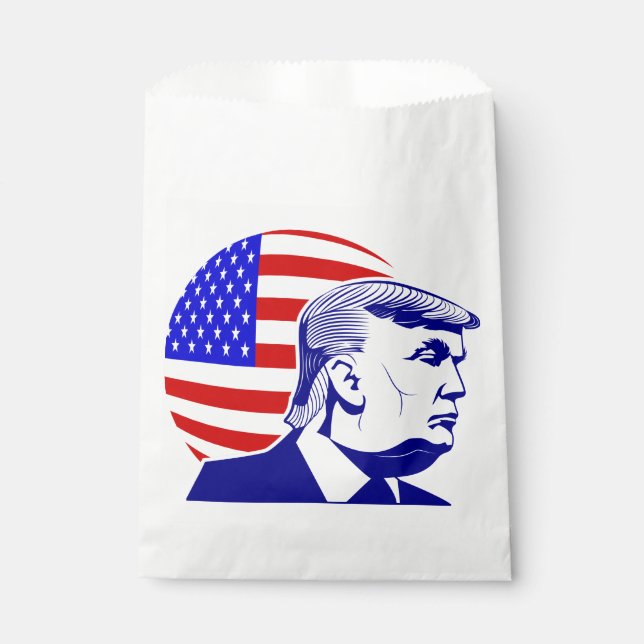 Bolsa De Papel presidente de la bandera estadounidense donald tru (Anverso)