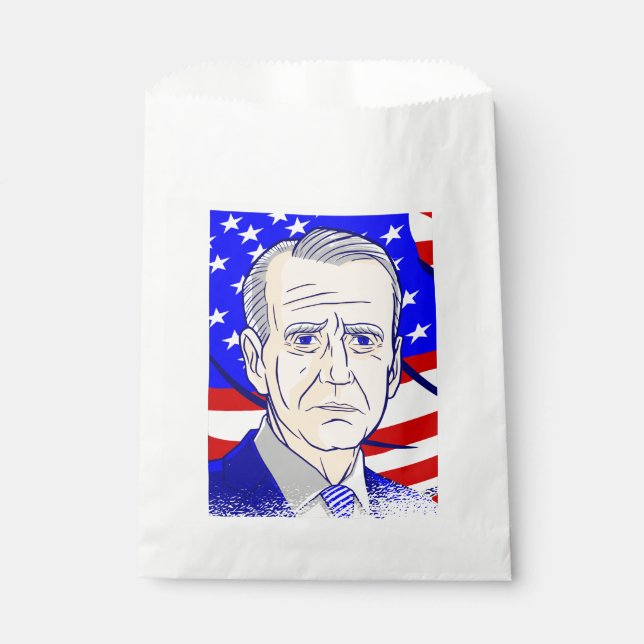 Bolsa De Papel presidente de voto biden bandera estadounidense (Anverso)