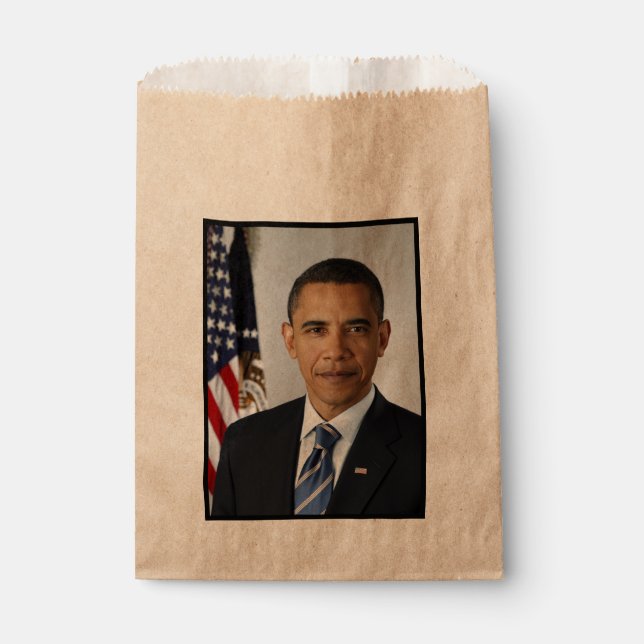 Bolsa De Papel Presidente estadounidense Barack Obama en la Casa  (Anverso)