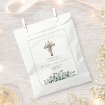 Pretty ecalyptus wooden cross funeral seed packet