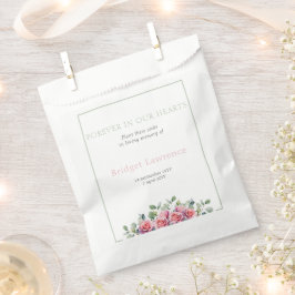 Bolsa De Papel Pretty Eucalyptus Pink Roses Funeral Seed Packet