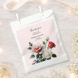 Bolsa De Papel Pretty pink white red roses floral wedding