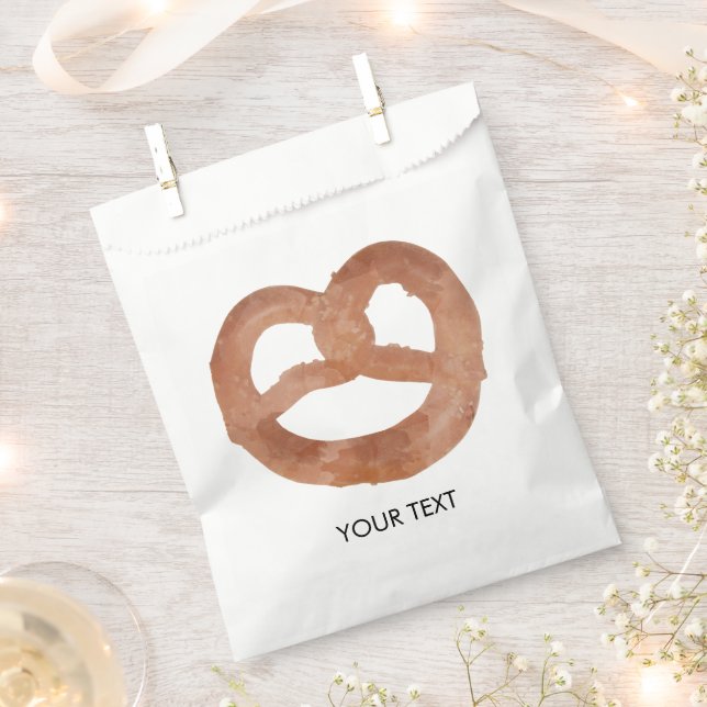 Bolsa De Papel Pretzel suave salado con texto personalizado (Cortado)